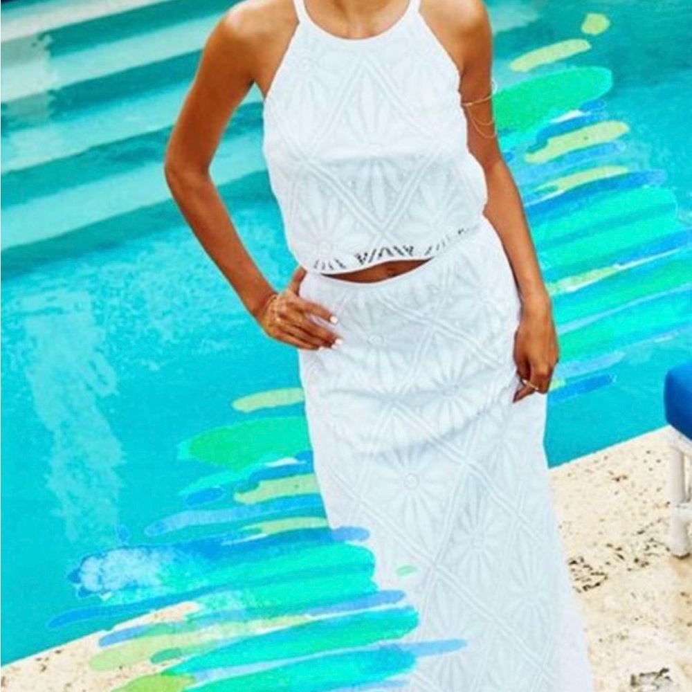 Lilly Pulitzer Nicole Lace Crop Yop and Maxi Skirt Set